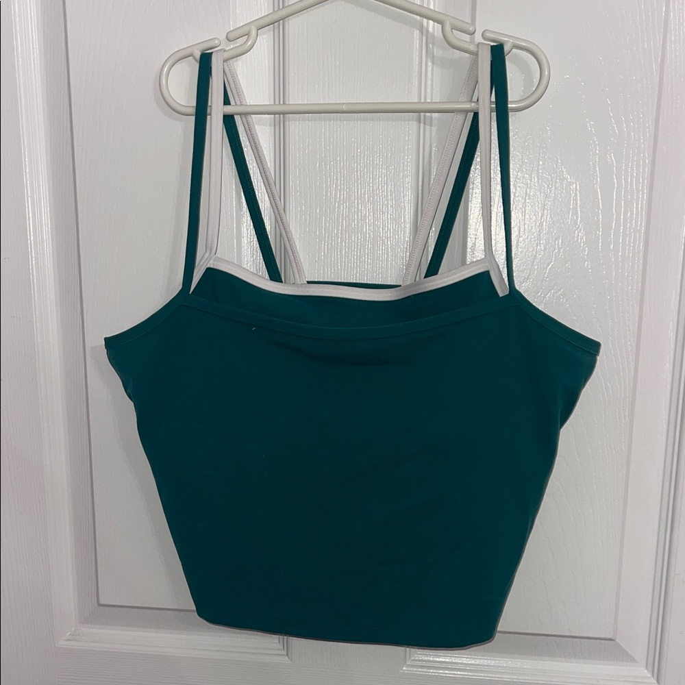 Teal Women's Top with White Trim